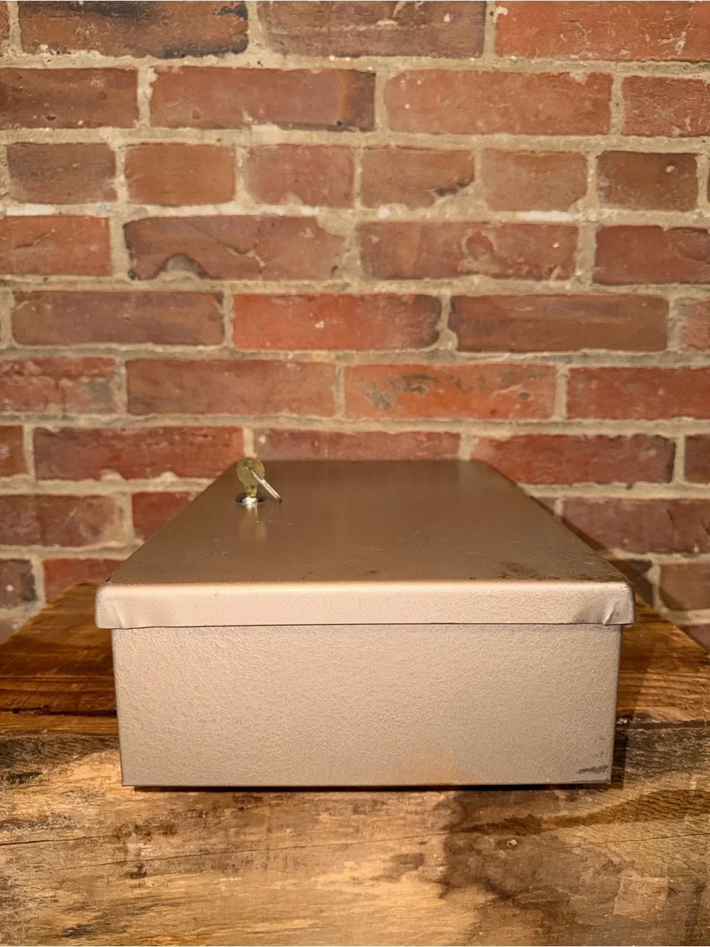 Metal Cash Box with White Handle